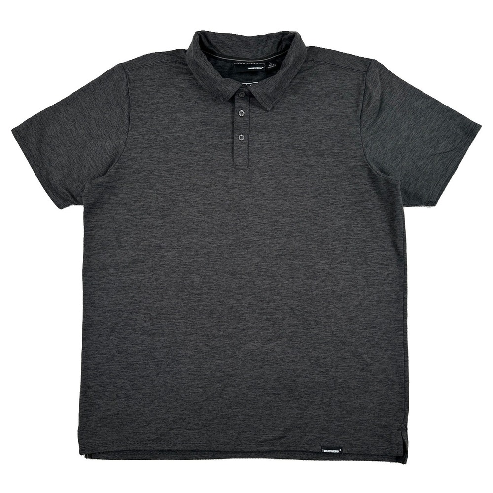 Truewerk Edo Polo Shirt Men's Large Heather Gray Workwear Short Sleeve